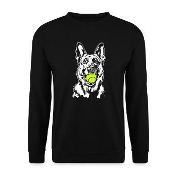Malinois Ball Ball Junkie Dogs Wilsigns - Unisex Sweatshirt - black - Front - Alina (178cm) & Michal (187cm)