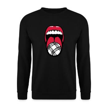 petanque tire langue language mouth boul - Sweat-shirt Unisexe - noir - Devant - Alina (178cm) & Michal (187cm)