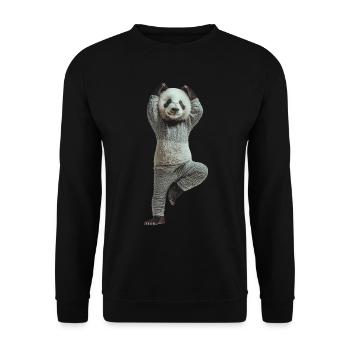 Panda - Unisex Pullover - Schwarz - Vorne - Alina (178cm) & Michal (187cm)