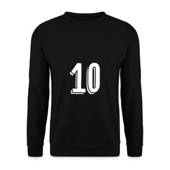 Zahl - Zehn - 10 - Unisex Pullover - Schwarz - Vorne - Alina (178cm) & Michal (187cm)