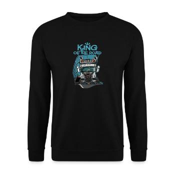 323 König der Straße (bei Dunkelheit) - Unisex Pullover - Schwarz - Vorne - Alina (178cm) & Michal (187cm)
