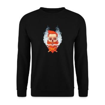 Skull and beard smokes Viper. - Unisex Sweatshirt - black - Front - Alina (178cm) & Michal (187cm)
