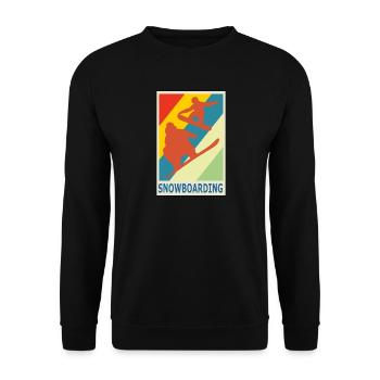 Sport de snowboarder style rétro vintage - Sweat-shirt Unisexe - noir - Devant - Alina (178cm) & Michal (187cm)