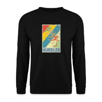 Retro vintage style hurdles hurdler - Unisex Sweatshirt - black - Front - Alina (178cm) & Michal (187cm)