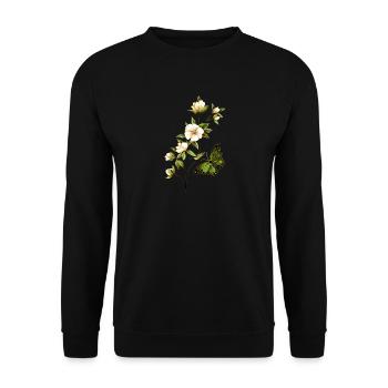 Blumen - Unisex Pullover - Schwarz - Vorne - Alina (178cm) & Michal (187cm)