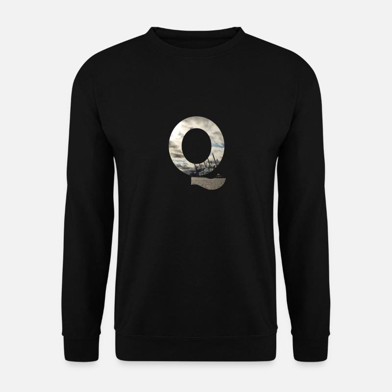 Shirt mit Buchstabe Q - Unisex Pullover - Schwarz