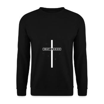 Way Maker Kirche Christ Jesus Kreuz Christlich - Unisex Pullover - Schwarz - Vorne - Alina (178cm) & Michal (187cm)