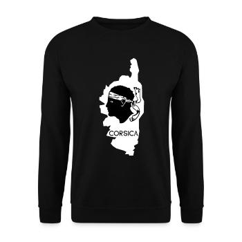 Île de Corse avec carte de France avec tête de pirate - Sweat-shirt Unisexe - noir - Devant - Alina (178cm) & Michal (187cm)