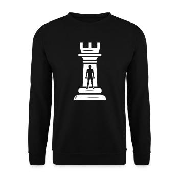 pièce d’échiquier d’échiquier de échiquier de échiqui - Sweat-shirt Unisexe - noir - Devant - Alina (178cm) & Michal (187cm)
