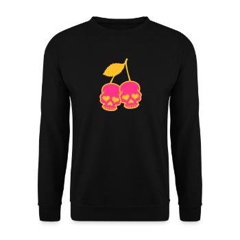 CHERRY SKULL - Unisex Sweatshirt - black - Front - Alina (178cm) & Michal (187cm)