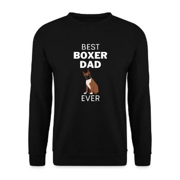 Hundeliebhaber Vatertag Geschenk Boxer Papa - Unisex Pullover - Schwarz - Vorne - Alina (178cm) & Michal (187cm)