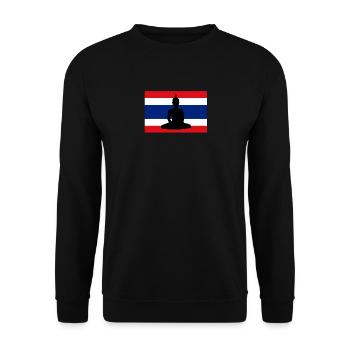 Thailand Flagge Buddha - Unisex Pullover - Schwarz - Vorne - Alina (178cm) & Michal (187cm)