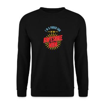 Fils maman mère enfant petit-fils - Sweat-shirt Unisexe - noir - Devant - Alina (178cm) & Michal (187cm)