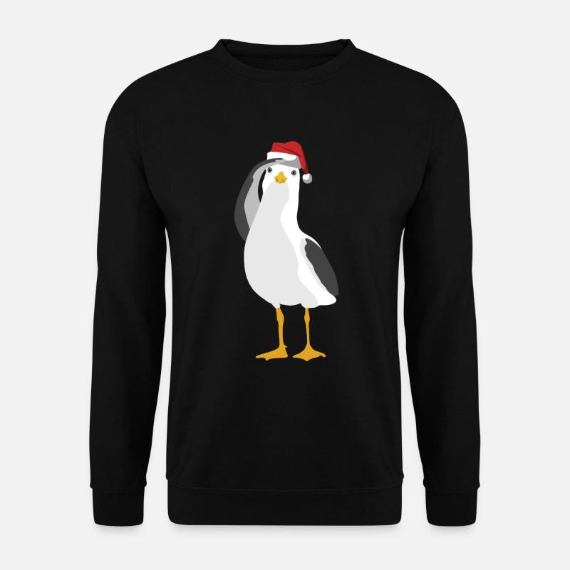 Seagull with Christmas cap Northern Germany maritime - Unisex Sweatshirt - black