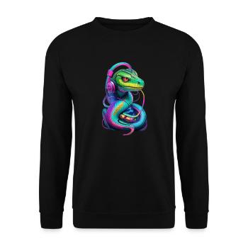 snake graffiti music - Sweat-shirt Unisexe - noir - Devant - Alina (178cm) & Michal (187cm)