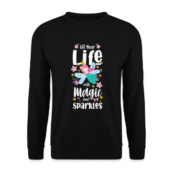 Elf Sister Unicorn - Unisex Sweatshirt - black - Front - Alina (178cm) & Michal (187cm)