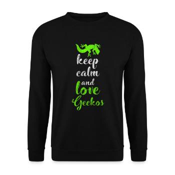 Reptilien Tropisch Haustier Eidechsenliebhaber - Unisex Pullover - Schwarz - Vorne - Alina (178cm) & Michal (187cm)