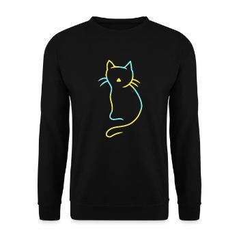 Kawaii Chat Chats Animaux Ukraine Animal Amour - Sweat-shirt Unisexe - noir - Devant - Alina (178cm) & Michal (187cm)