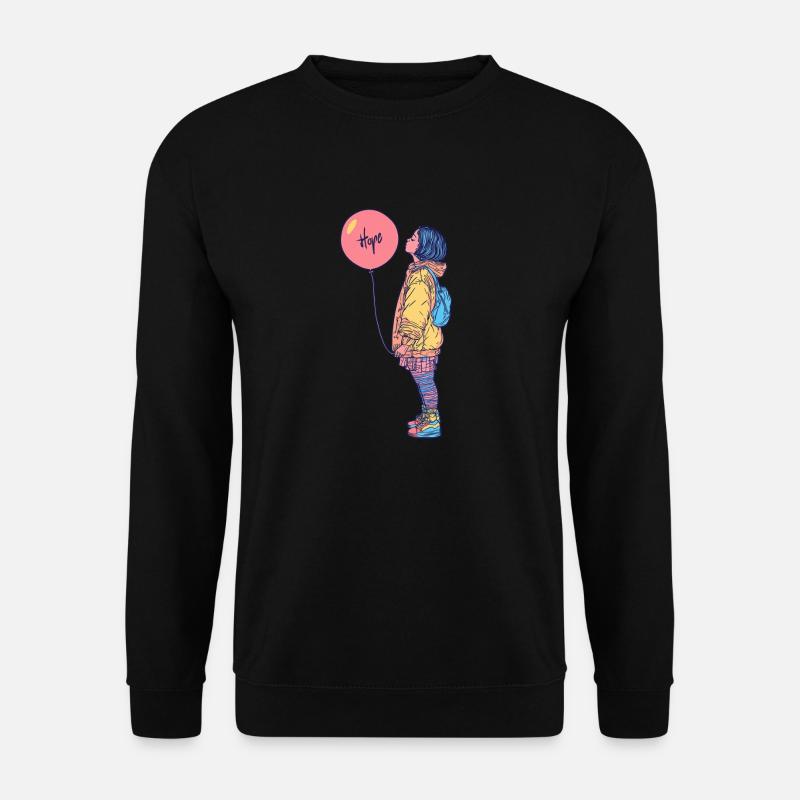 Kleines Mädchen mit Ballon Traum Von Hoffnung - Unisex Pullover - Schwarz