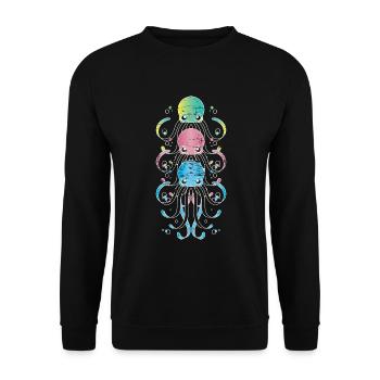 Pieuvres - Sweat-shirt Unisexe - noir - Devant - Alina (178cm) & Michal (187cm)