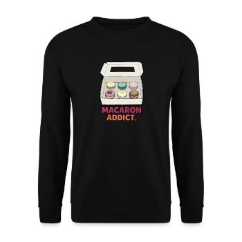 Life's Better with Macarons – Sweet Treat - Unisex Sweatshirt - black - Front - Alina (178cm) & Michal (187cm)