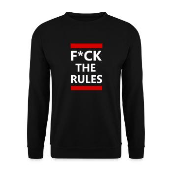 f*ck the rules red - Unisex Pullover - Schwarz - Vorne - Alina (178cm) & Michal (187cm)