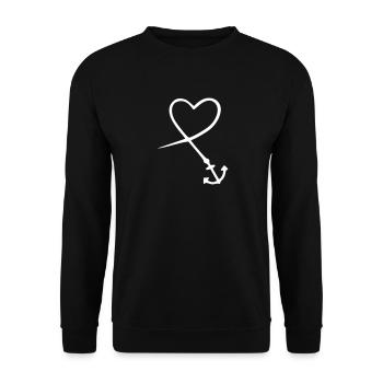 herz anker - Unisex Pullover - Schwarz - Vorne - Alina (178cm) & Michal (187cm)