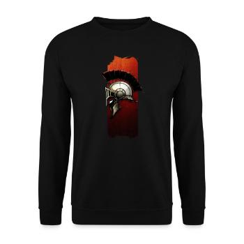 Warrior's Crest: Spartan Helmet - Unisex Sweatshirt - black - Front - Alina (178cm) & Michal (187cm)