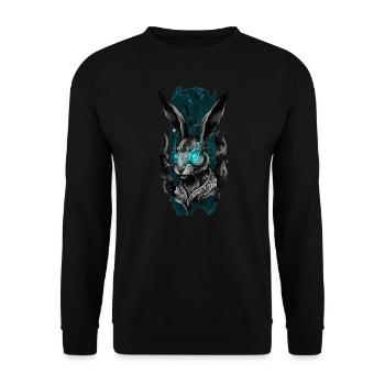 Luminous Lapin: Glowing Bunny Radiance - Unisex Sweatshirt - black - Front - Alina (178cm) & Michal (187cm)