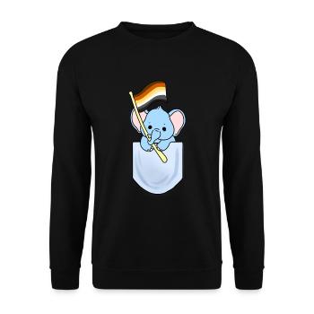 Éléphant en poche Gay Bear Pride - Sweat-shirt Unisexe - noir - Devant - Alina (178cm) & Michal (187cm)