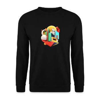 .3D - Unisex Sweatshirt - black - Front - Alina (178cm) & Michal (187cm)