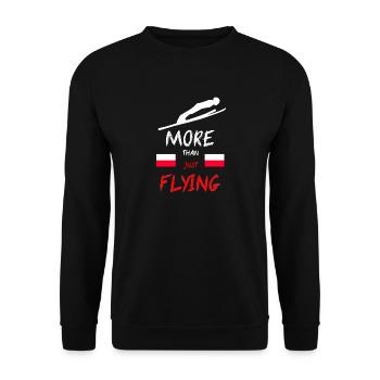 Ski jumping ski flying birthday gift saying - Unisex Sweatshirt - black - Front - Alina (178cm) & Michal (187cm)