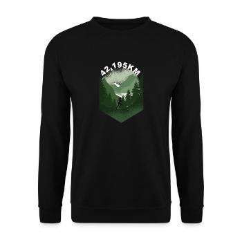 marathon Sport joggen Geschenk Geschenkidee Spruch - Unisex Pullover - Schwarz - Vorne - Alina (178cm) & Michal (187cm)