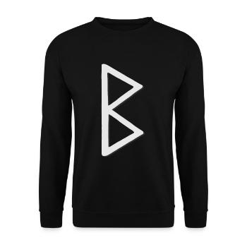 Futhark Runic Alphabet Berkana - Unisex Sweatshirt - black - Front - Alina (178cm) & Michal (187cm)