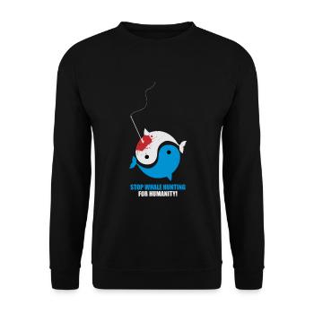 Stop Whale Hunting For Humanity - Unisex Pullover - Schwarz - Vorne - Alina (178cm) & Michal (187cm)