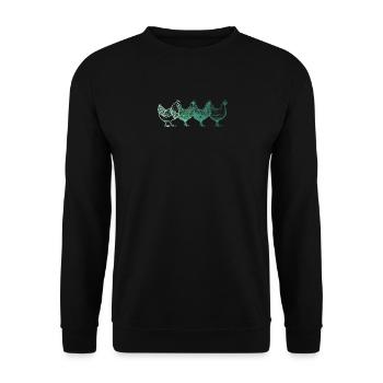 Chicken animal chickens gift · Green chickens - Unisex Sweatshirt - black - Front - Alina (178cm) & Michal (187cm)