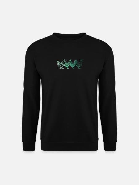 Huhn Tier Hühner Geschenk · Grüne Hühner - Unisex Pullover - Schwarz