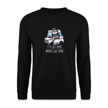 Ich werde es schaffen, wenn ich es schaffe - Unisex Pullover - Schwarz - Vorne - Alina (178cm) & Michal (187cm)
