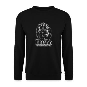 BRIARD coolster Hund Hundespruch Hunde Wilsigns - Unisex Pullover - Schwarz - Vorne - Alina (178cm) & Michal (187cm)