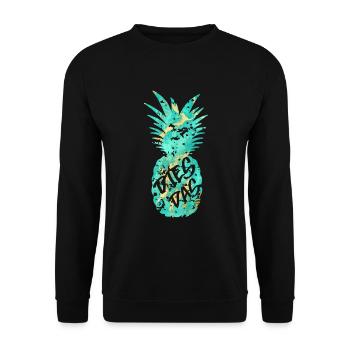 DIES DAS ANANAS - Unisex Pullover - Schwarz - Vorne - Alina (178cm) & Michal (187cm)