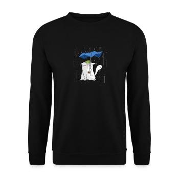 Mrou le Chaton sous la pluie - Sweat-shirt Unisexe - noir - Devant - Alina (178cm) & Michal (187cm)