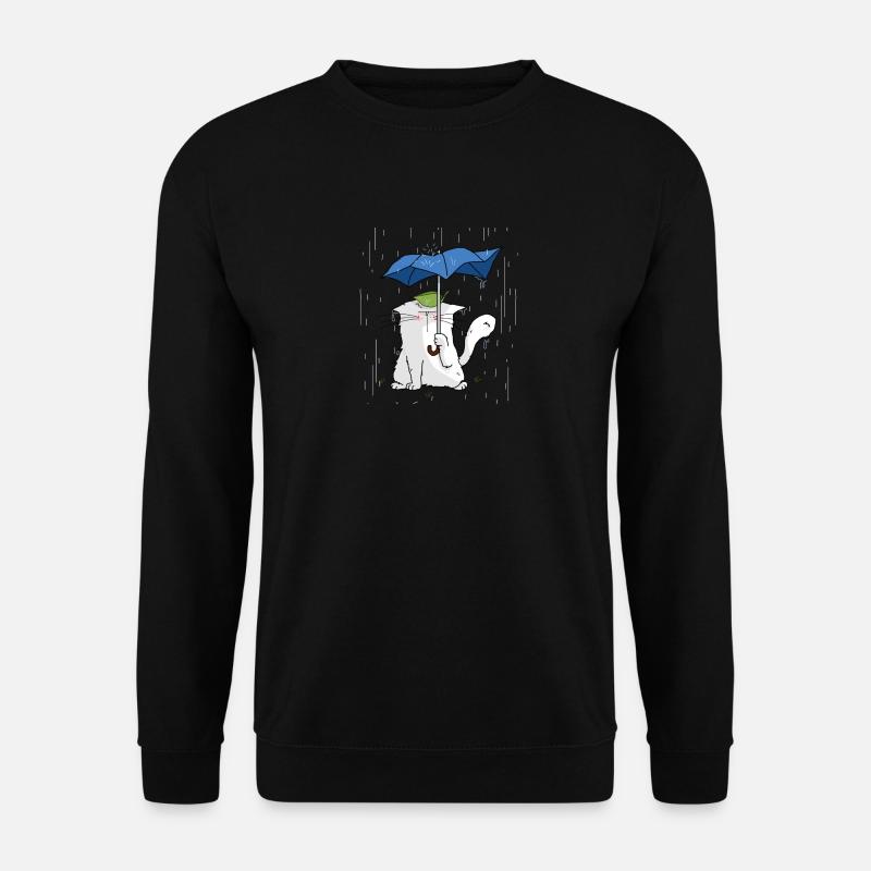 Mrou le Chaton sous la pluie - Sweat-shirt Unisexe - noir