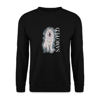 Samojede Samoyed - Unisex Pullover - Schwarz - Vorne - Alina (178cm) & Michal (187cm)