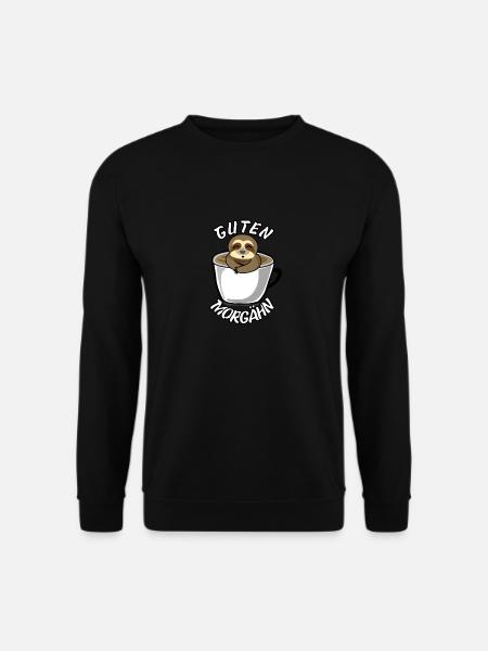 Guten Morgähn Faultier Kaffe - Unisex Pullover - Schwarz