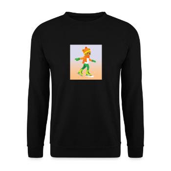 Bär auf Schlitschuhen - Unisex Pullover - Schwarz - Vorne - Alina (178cm) & Michal (187cm)