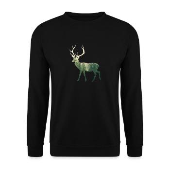 deer - Unisex Sweatshirt - black - Front - Alina (178cm) & Michal (187cm)