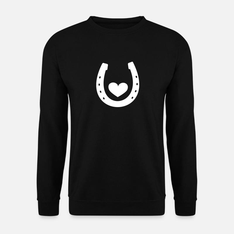 Hufeisen mit Herz - Unisex Pullover - Schwarz