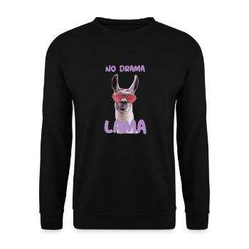 No Drama Lama Alpaka - Unisex Pullover - Schwarz - Vorne - Alina (178cm) & Michal (187cm)