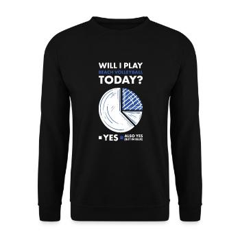 Sport vais-je jouer au volleyball de plage - Sweat-shirt Unisexe - noir - Devant - Alina (178cm) & Michal (187cm)