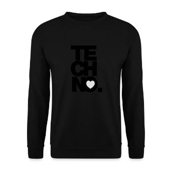 I love TECHNO - Unisex Pullover - Schwarz - Vorne - Alina (178cm) & Michal (187cm)